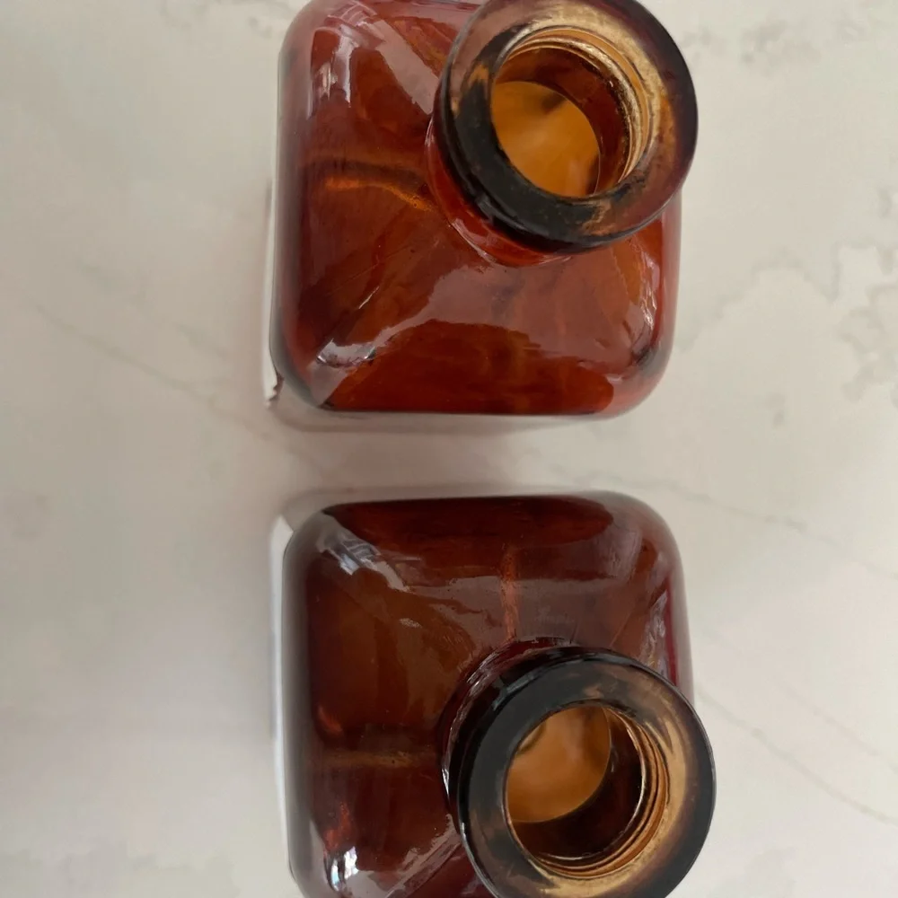 Set of 2 Amber Apothecary Bottles | Upstate Stock